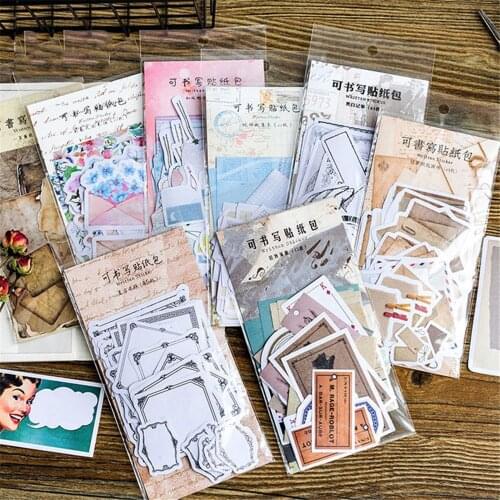 45 pcs/set Vintage Memories Writable Paper Sticker Package DIY Diary Decoration Sticker Album Scrapbooking Decoration Tools