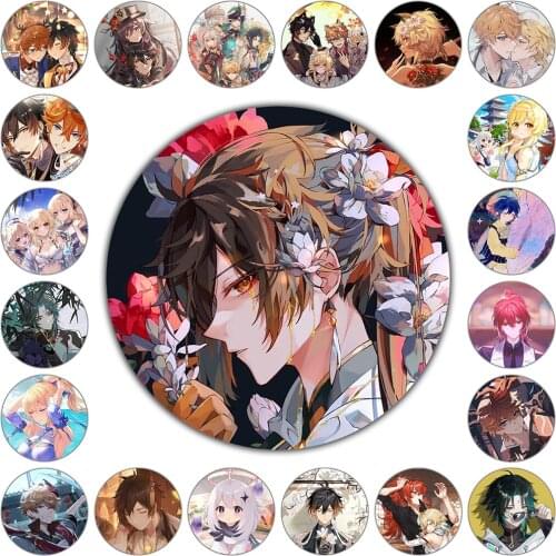 Game Genshin Impact 58mm Anime Badge Brooch Pin Cosplay Badge Accessories for Clothes Backpack Decoration Gift Anime Figures