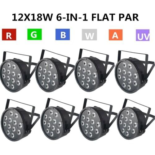 8PCS/ RGBWA+UV 6-in-1 LED PAR 12X18W PAR Light / disco light,par led professional dj equipment