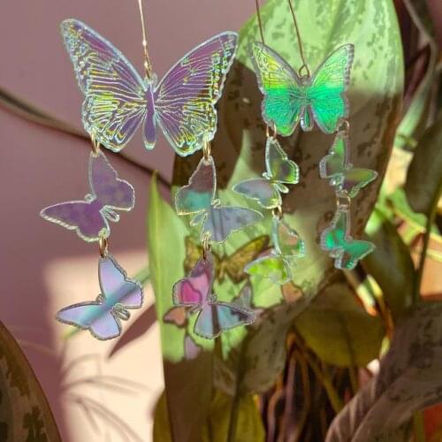 Rainbow Butterfly Acrylic Earrings Laser Cut Acrylic Earrings,Statement Earrings, Chic Boho Earrings