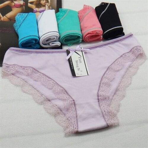 Free Shipping 5pcs/lot Pure Cotton Panties Ms. Sexy Comfortable Briefs New Womens Cotton Panties Girl Briefs 89048