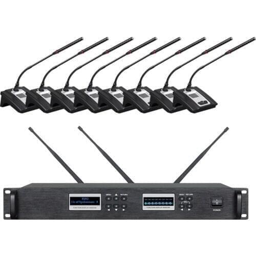 Bolymic Wireless hand-in-hand Conference Microphone System Set Professional 8 Gooseneck Condenser Microphones