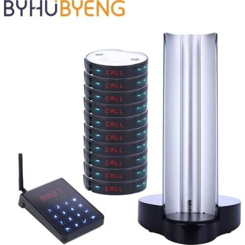 Wireless Guest Paging System Restaurant Pager for Guest Service CE FCC Full water-proof Certified Long Range 10pcs Buzzers