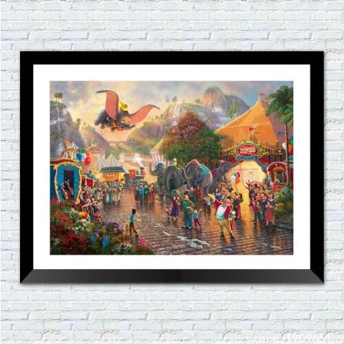 No frame classical Thomas cartoon animal landscape oil painting canvas printings printed on cotton wall art decoration picture
