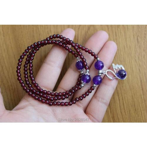 BR018 Beautiful Fashion Jewelry Natural Garnet 4mm Beaded Bracelet Charm Bracelet for Women & Girls Gift Adjustabe Bracelet