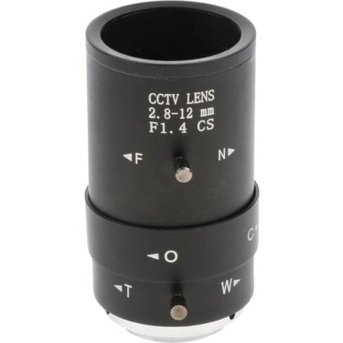 CCTV Secure Camera 2.8-12mm Varifocal Lens Manual IRIS Zoom CS Mount Format 1/3'' (Black)