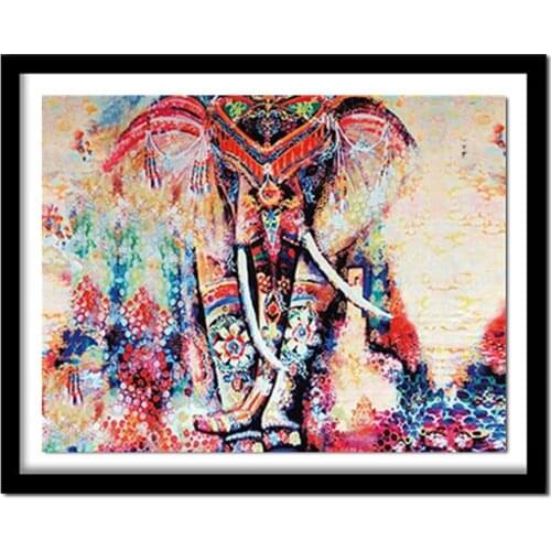 Diy Diamond Painting Colorful Elephant Full Rhinestones Cross Stitch 5D Diamond Embroidery Home Decoration 769TT Square Resin