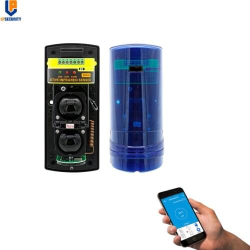 GSM WiFi home alarm Waterproof 2 beams Gate/Door Position Wireless Active Infrared Beam Sensor 60m detector distance