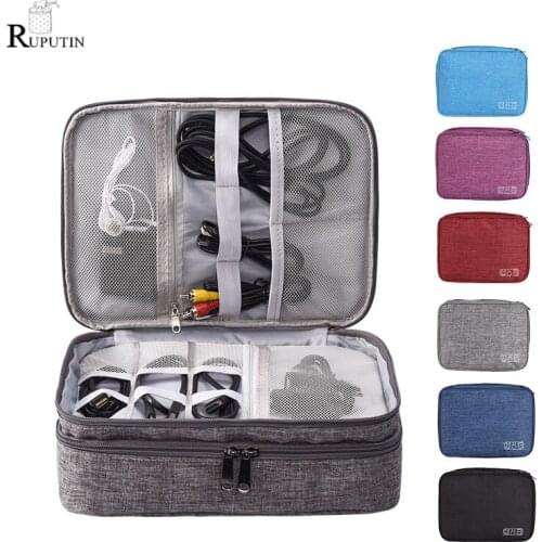 Travel Cable Bag Portable Digital USB Gadget Organizer Charger Wires Cosmetic Zipper Storage Pouch kit Case Accessories Supplies