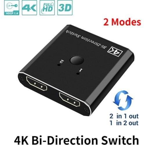 HDMI Bi-directional Switch 4K30hz HDMI Splitter Switcher 1 in 2 Out or 2 in 1 Out 1080P Audio Video Converter for PS4 Xbox HDTV