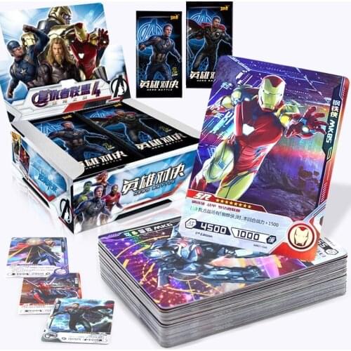180pcs Marvels Playing Toy Collect Cards Avengers Anime Action Figure Captain America Hulk Ironman Spider Man Gift For Children