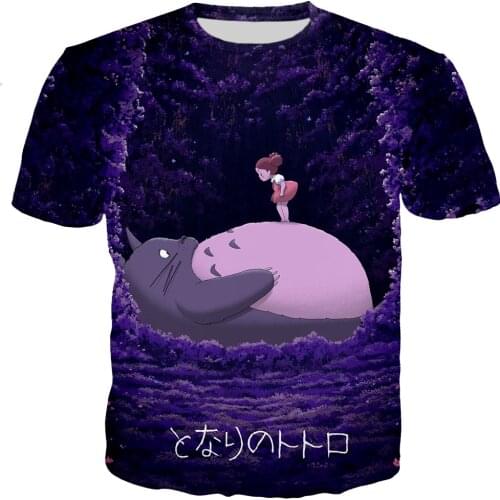 2021 Hot Sale Anime Totoro 3D Printed T-shirt Men/women Fashion Casual Harajuku Summer T-shirt Short Sleeve Sweatshirt Top