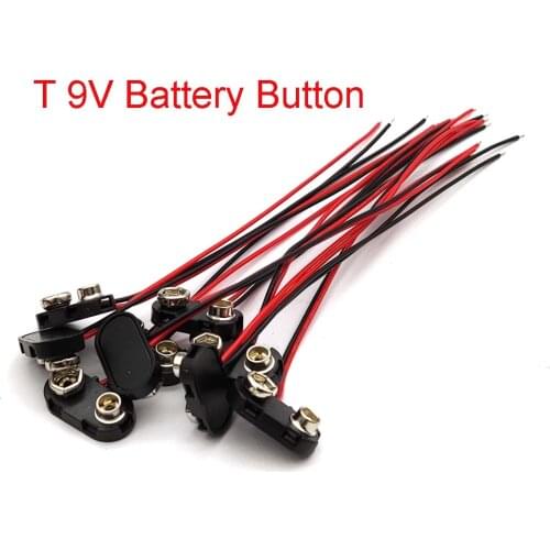 I / T Type 9V Battery Snap Connector Clip Lead Wires Holder Line Length 15CM