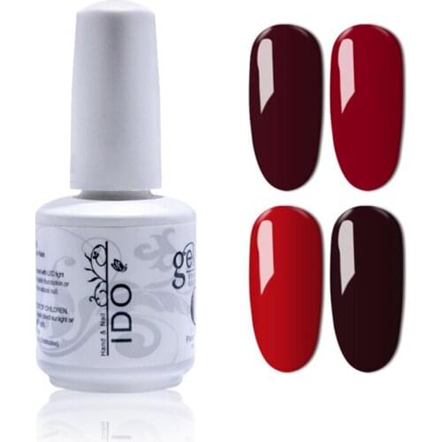 IDO Gelpolish 15ml Classic Red Color Gel Nail Polish Soak Off UV Nail Gel Lak Long Lasting Vernis Semi Permanent Nail Varnish