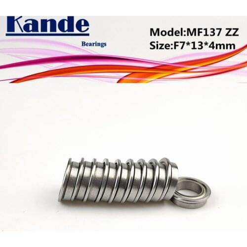 Kande Bearings 10PCS MF137ZZ MF137Z MF137 MF137 ZZ MF137 Miniature Flange Bearing F7x13x4mm