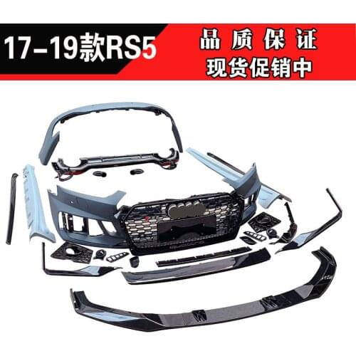 Suit For Rear the Lip Exhaust of 17-20 Audi A5 Modified S5 Rs5 Big Surround Front Bar Honeycomb Side Skirt