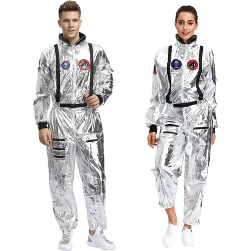 Men Astronaut Alien Spaceman Cosplay Halloween Costumes Carnival Party Adult Women Pilots Outfits Group Couple Matching Clothes