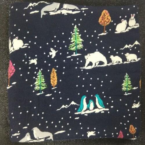 Ks 50x110cm Navy Blue White Polar Bear & Penguin 100% Cotton Flannel Fabric Animal Flannel Patchwork Baby Cloth Sleepwear Pajama