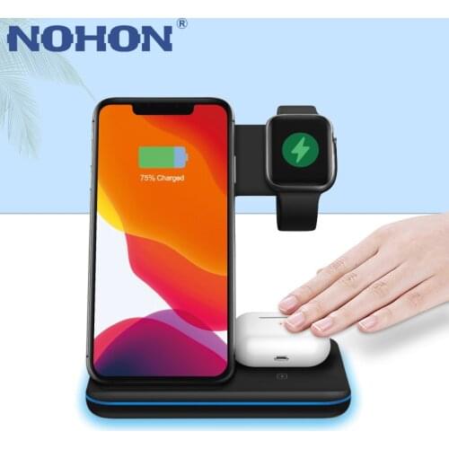 NOHON Fast Wireless Charger Magnetic Charging Qi 15W Station For Apple Watch AirPods iPhone 12 11 Pro XS MAX XR X Samsung Xiaomi