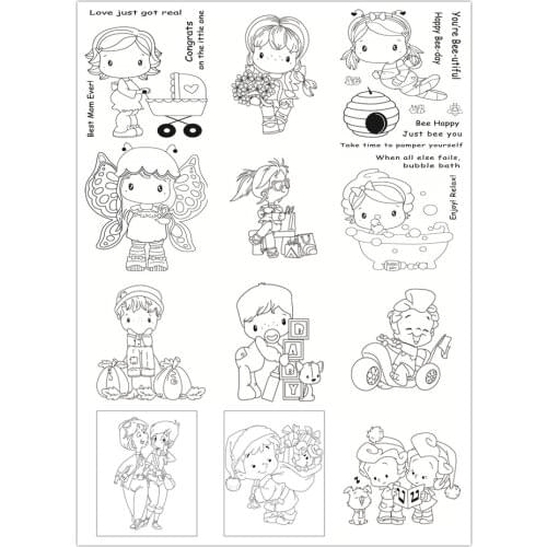 Boy girl Clear Stamps for Scrapbooking Tampons Transparents Seal Background Stamp Card painting Making Diy