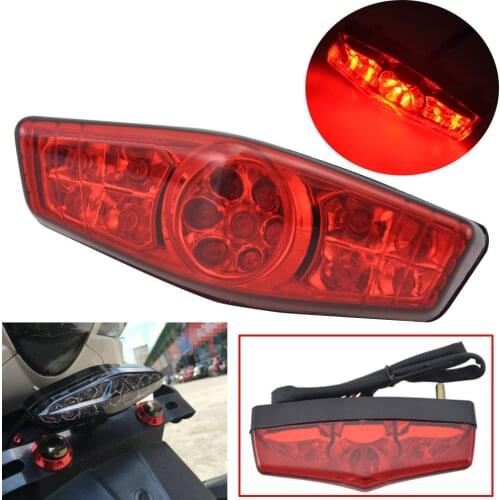 Motorcycle Rear 12v LED Tail Light Red Cover For Harley Bikes Bobber Choppers Custom Running Brake light