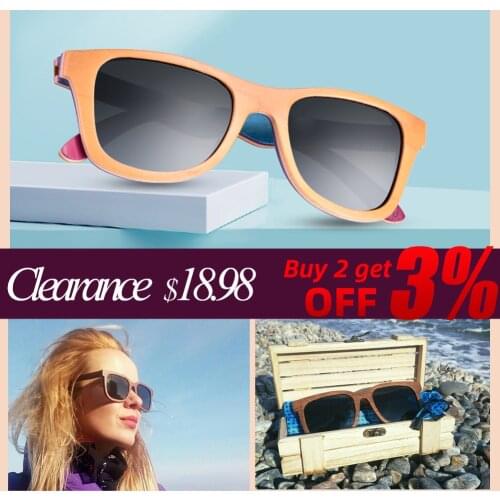 Inventory Clearance Wooden Sunglasses Men Women BOBO BIRD Polarized Sun Glasses gafas de sol for Men UV400 in Wooden Gift Box