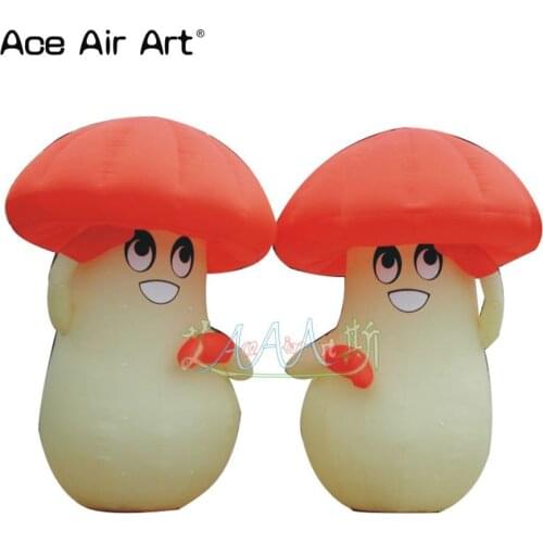 Inflatable plants cartoon model,portable inflatable mushroom with smile cartoon for events