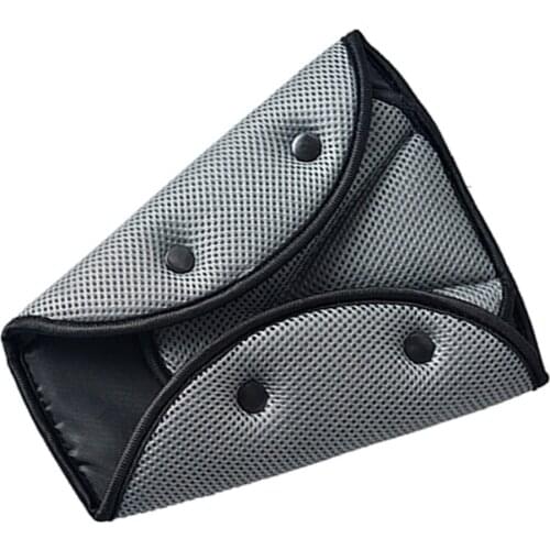 Summer Car Safe Seat Belt Cover Adjuster Mesh Breathable Adjustable Triangle Safety Seat Belt Pad Clips Baby Child Protection