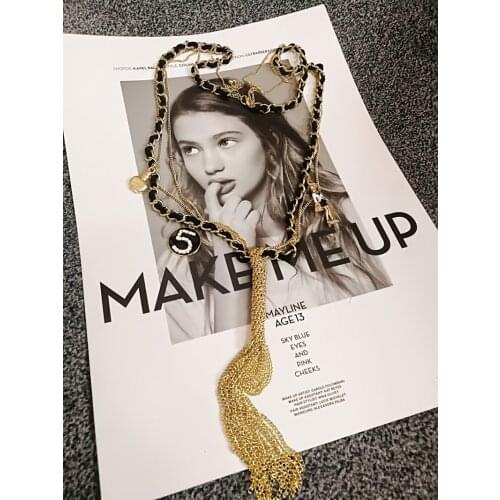 Korean handmade rope pendant charm necklace jewelry for women collares de moda 2020