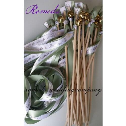 Printing Name and Date Personalized Ribbon Wands/ Ribbon Wands/Twirling Streamers With Bell