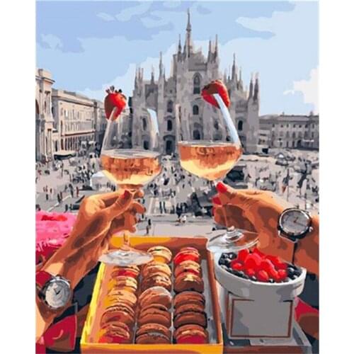 Full Square/Round Diamond Painting Win Glass Scenery Diamond Embroidery Grape Wine Cross Stitch Home Decor Gift