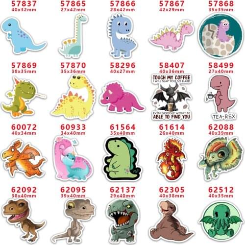 DIY Craft Supplies Sewing Accessories Cartoon Dinosaur Printed Planar Resins Mold 10 Pieces. PR-57837