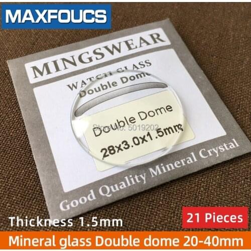 Table glass mineral glass Double dome thickness 1.5 mm diameter 20 mm ~ 40 mm 21 piece Transparent crystal