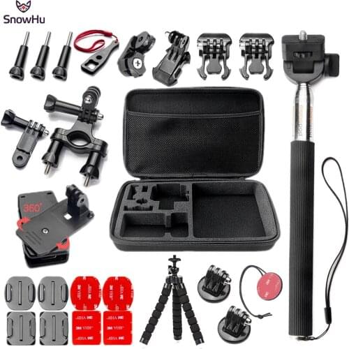 SnowHu for Gopro Accessories Simple set for gopro hero 9 8 7 6 for eken h9 for SJCAM for Yi 4K action camera GS68A