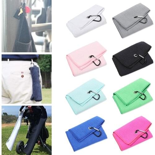 30*50cm Microfiber Cotton Golf Towel With Carabiner Hook High Water Absorption Balls Hands Cleaning Towels Cleans Clubs Towel