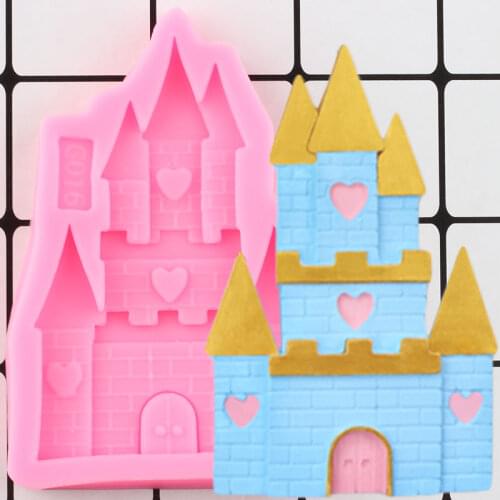 Princess Castle House Silicone Molds Baby Birthday Fondant Cake Decorating Tools Cookie Baking Candy Chocolate Gumpaste Moulds