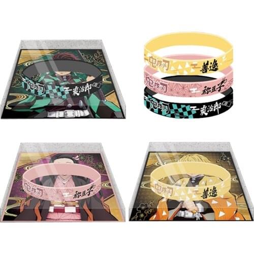 Demon Slayer: Kimetsu no Yaiba Bracelet Kamako Tanjirou Nezuko Agatsuma Zenitsu Silicone Couple Bracelet Sport Wristband Jewelry