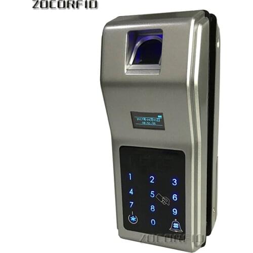 DIY Glass Door Lock Office Keyless Electric Fingerprint Lock With Touch Keypad Smart Card or fingerprint unlock