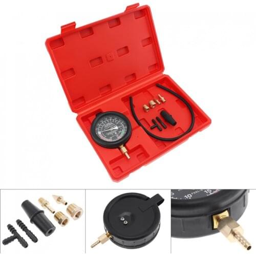 Universal 0-10 PSI / 0-28 Hg Portable Carburetor Valve Fuel Pump Pressure Vacuum Tester Gauge Tool Kit for Car Truck