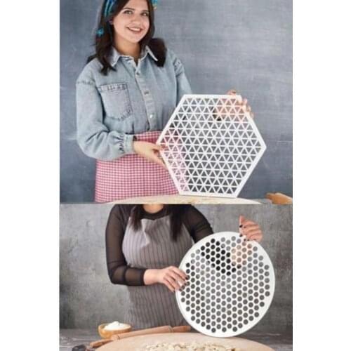 Vip John Practical Hexagonal and Triangle Ravioli Mold Dough Cutting Apparatus XL 40 CM 2'li Set