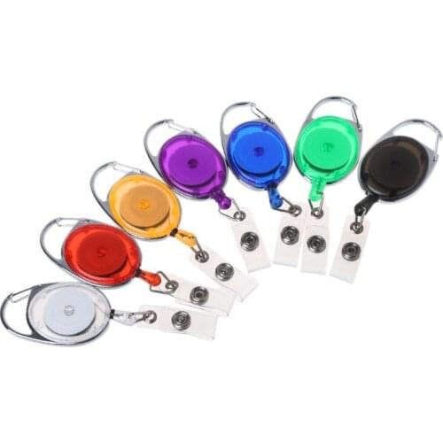 1 Pc Retractable Reel Wire Rope Keychain Recoil Tag Key Card Clip Anti-theft Antilost Mini Outdoor Tool Random Color