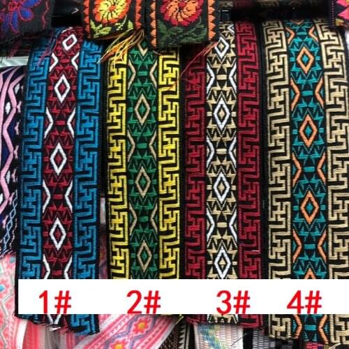 10yards/lot wide 5cm Woven Jacquard Ribbon classical totem geometry design for curtain and clothing accessory LS-3227