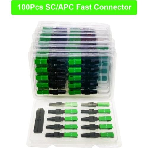 100PCS SC/APC FTTH Optical Fiber Fast Connector Quick Connector Single mode fiber Embedded Type Telecomm Grade cold junction