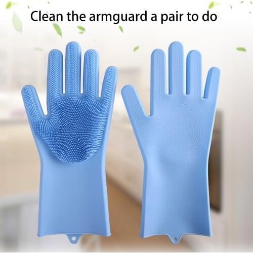 2pcs Silicone Cleaning Gloves Multifunction Magic Silicone Dish Washing Gloves For Kitchen Household Silicone Washing