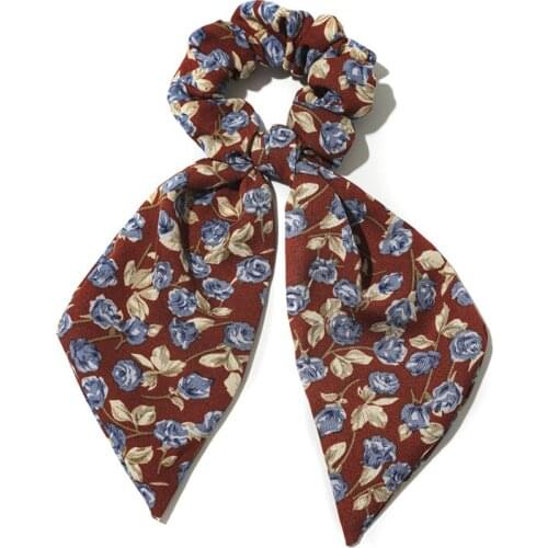 2020 Dropshipping American Style Rose Hairbands For Women Designer Hair Scrunchies Hight Quality Flower Hair Bands With Ribbons