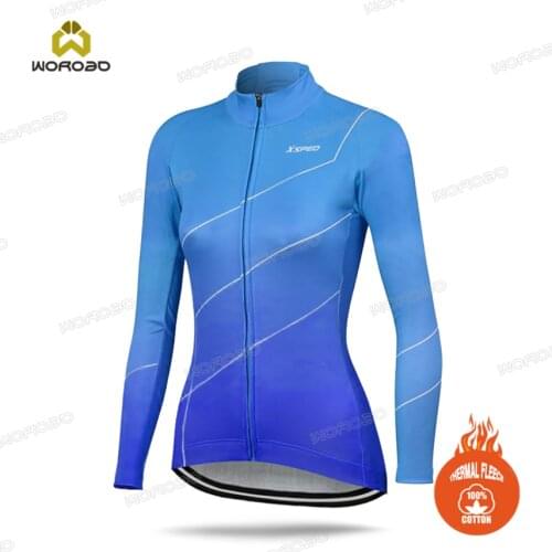 2020 Cycling Jersey Clothing Women Long Sleeve Riding Bike Shirt Maillot Ciclismo winter Female Thermal Fleece Bicycle Jacket