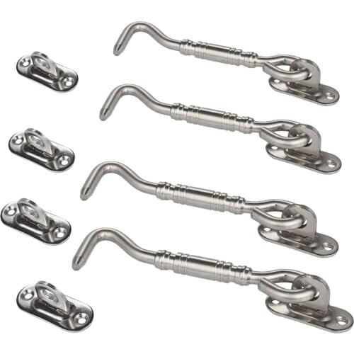 4 size EXTERIOR OUTDOOR USE Steel Cabin Hook and Eye Shed Gate Door Latch