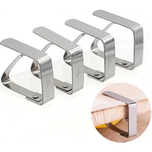 4pcs/set Map Table Holder Clip Stainless Steel Adjustable Tablecloth Clips Cloth Cover Clamp Party Picnic Holder Clamp Tools