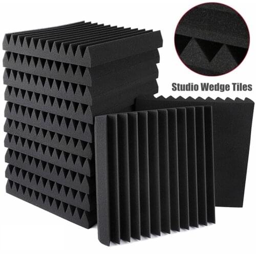 12Pcs 30x30x2.5cm Acoustic Foam Panels Sound Absorbing KTV Studio Noise Absorption Foam Panels Tile Wedge Sound Proofing Panels