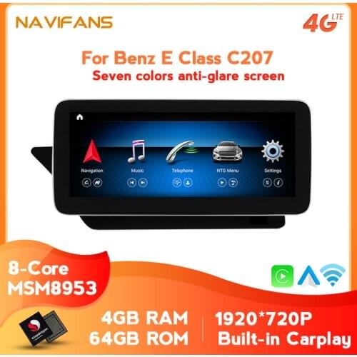 Car Radio Car Audio Android 10 12.5‘’Anti-glare Screen DSP IPS For Mercedes Benz E class Coupe C207 A207 W207 2009-2016 Carplay